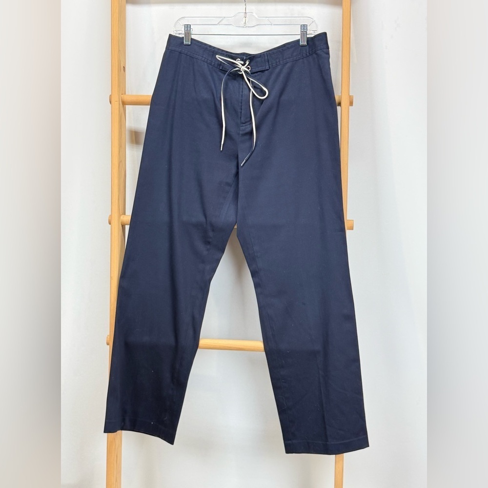 RALPH LAUREN SPORT Navy lace front wide leg Chinos size 10 - Picture 6 of 10